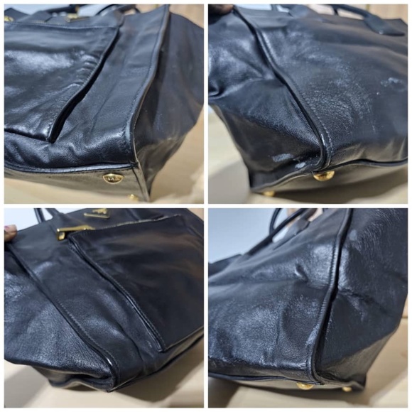 Authentic PRADA Vitello Daino Shopping Tote & Front Pocket Nero Black - Picture 9 of 15